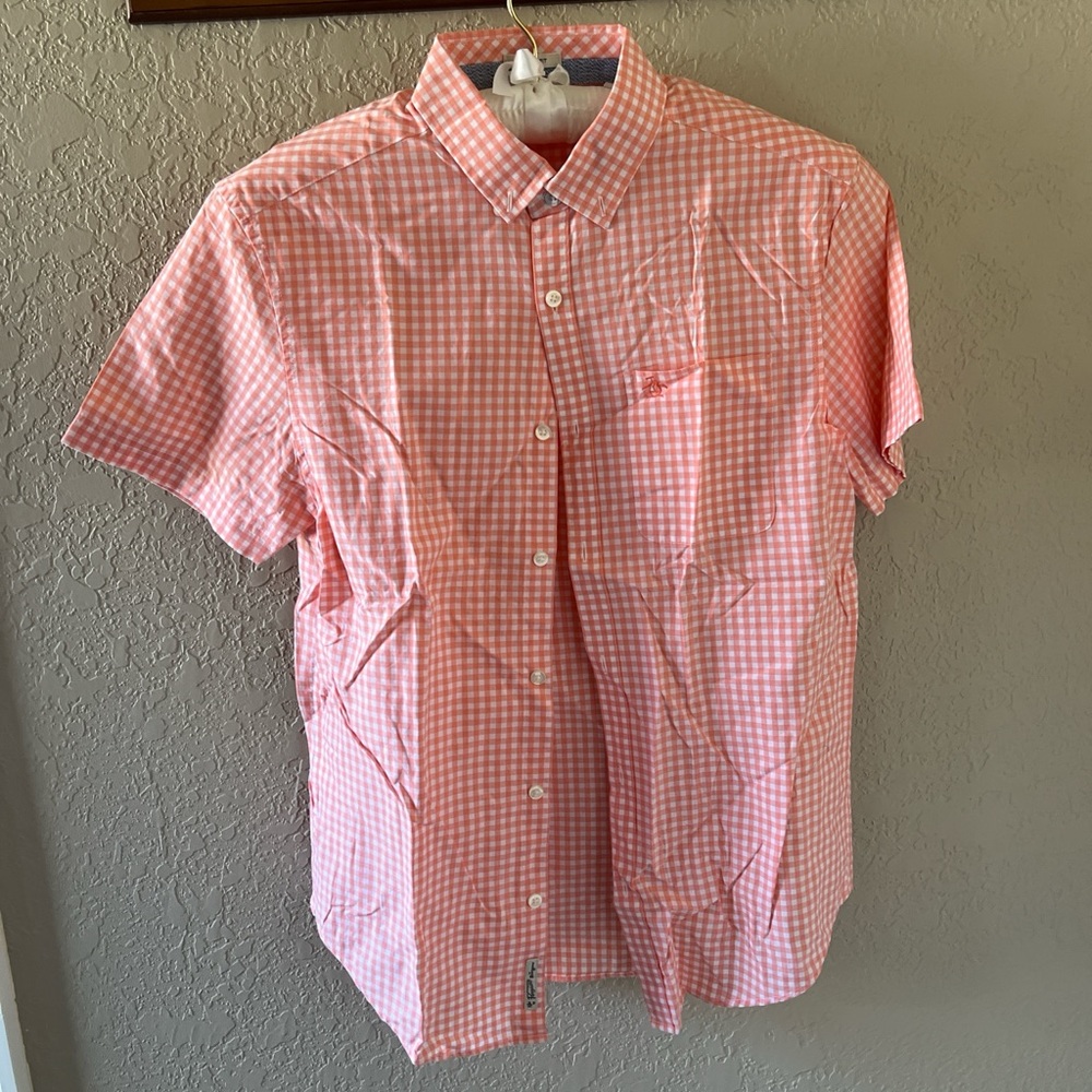 Original Penguin Pink Checkered Short Sleeve Shirt